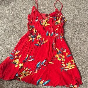 Express Red Floral Mini Dress